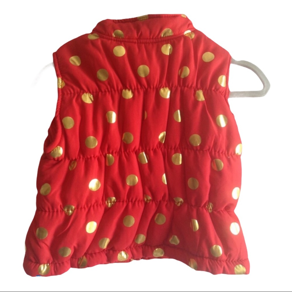Cute Polka Dot Puffer Vest Baby Girl Sz 3-6 Months - Picture 3 of 6